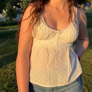 Brandy Melville White Eyelet Camisole